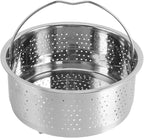 Steamer Basket for, Non Stick Vegetable Steamer Basket with Handle, Stainless Steel Steamer Basket Insert for Pots, Sugar Removal Rice Cooker Insert (17.5cm)