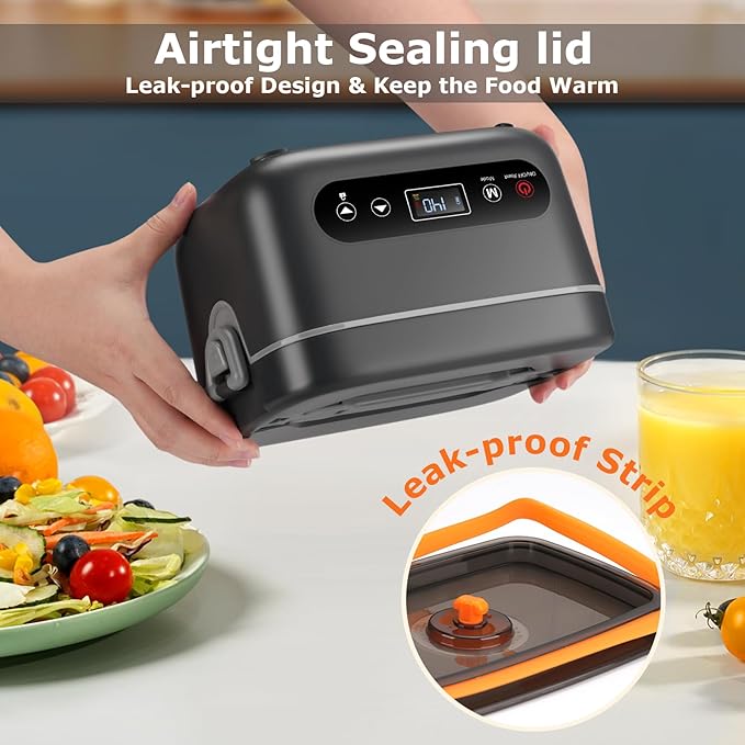 1.2L Cordless Electric Lunch Box – 20000mAh Rechargeable Portable Food Warmer with 5-Sided Heating, Auto Temperature Control, Leakproof & BPA-Free – Perfect for Office, Truck, Outdoors
