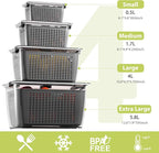 LUXEAR 4 Pack Fruit Containers for Fridge, Vegetable Storage Container with Lids &Removable Colander Produce Saver Organizer for Refrigerator Keep Fruit, Veggie, Berry, Meat Fresh Longer-Grey