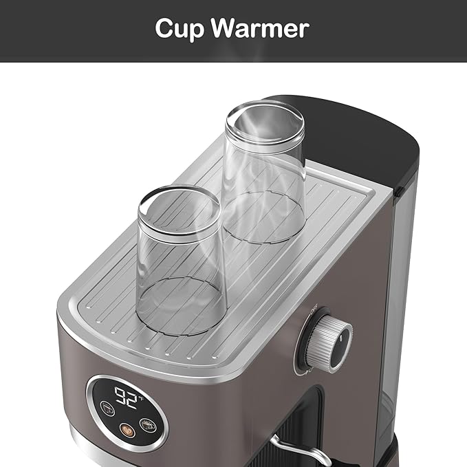 VEGETA Coffee Machine, 1350W Espresso Machine with Milk Frother, 20 Bar Coffee Espresso Machine for Cappuccino, Latte, Brown