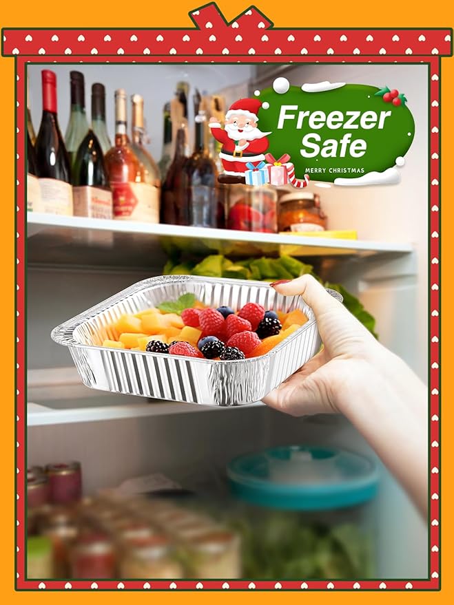 40 Pack Disposable Aluminum Pans Combo Set - 20 Large 9x13 Aluminum Foil Pans Half Size & 20 Small 8x8 Tin Foil Baking Pans, Tin Trays Containers for Meal Prep, Food Cooking, Roasting, Heating