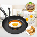GOYLSER Silicone Egg Rings, 4pcs, 3.5 Inch, Black, Egg Mcmuffins Maker, Pancake Patties & English Muffin, Foldable Round Crumpet Ring Mold, Non Stick Egg Circles
