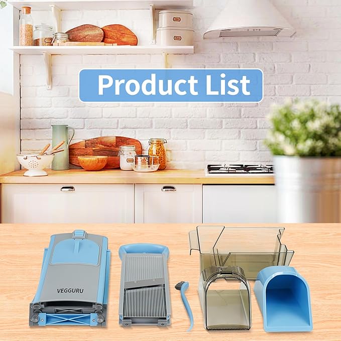 Safer Mandoline Food Slicer, Thickness Adjustable Vegetable Chopper, Onion Chopper Potato Slicer Tomato Cutter Dicer, Multifunctional Kithcen Food Fruit Chopper