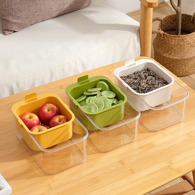 Multi-functional Drain Basket Fruit Cleaning Bowl with Strainer Container, Kitchen Sink Food Catcher Drainer Fruit Rinser Bowl (1, Yellow)