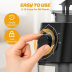 Coffee Grinder Electric, Coffee Beans Grinder for Home Use with 30 Grind Settings - 12 Cups Capacity for Espresso, Drip & Americano, Black