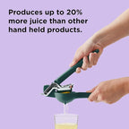 Chef'n FreshForce Lemon Squeezer Citrus Juicer, Handheld Manual Press with Dual-Gear Mechanism for Max Juice Extraction, Collard Green