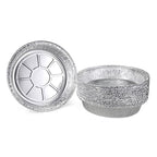 IDL Packaging 9" Round Aluminum Foil Pans (Pack of 25) - 1.75" Deep, Angled Walls - For Roasting, Baking, Cooking, Freezing - Disposable Aluminum Food Containers - Pie & Tart & Leftover