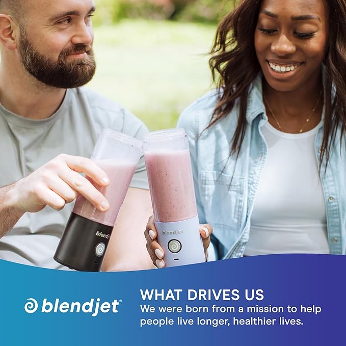 BlendJet Portable Blender for Smoothies & Shakes - 16oz BlendJet 2 Cordless Personal Small Blender, USB-C Rechargeable & Self Cleaning - Quiet Mini Travel Blender with Stainless Steel Blade (Emerald)