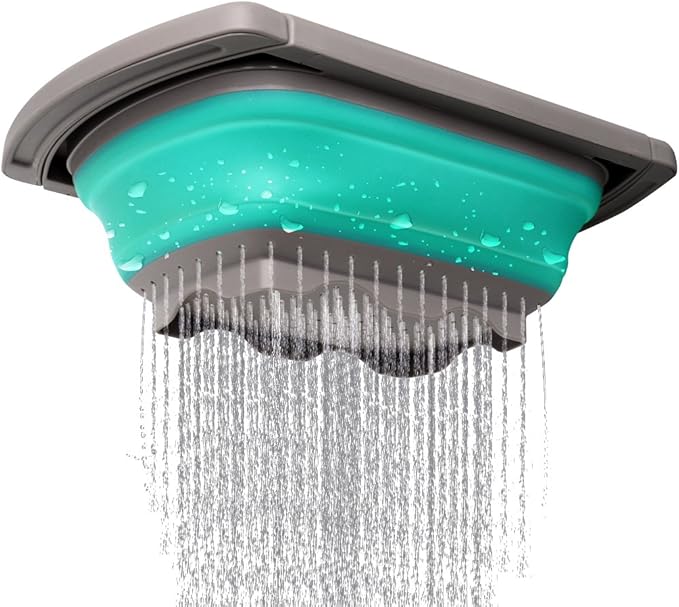 Qimh Colander collapsible, Colander Strainer Over The Sink Vegetable/Fruit Colanders Strainers With Extendable Handles, Folding Strainer for Kitchen,6 Quart