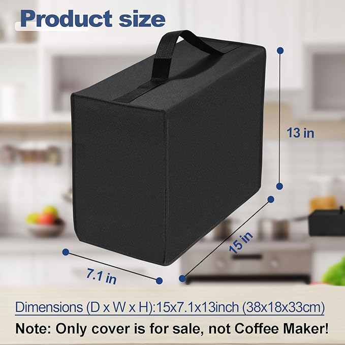 Coffee Maker Dust Cover for Ninja Pod & Grounds Specialty Single-Serve Coffee Maker PB051/PB051GB/PB051SG/PB051ST, Heavy Duty Waterproof Coffee Machine Protective Cover Case (Black)