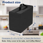 Coffee Maker Dust Cover for Ninja Pod & Grounds Specialty Single-Serve Coffee Maker PB051/PB051GB/PB051SG/PB051ST, Heavy Duty Waterproof Coffee Machine Protective Cover Case (Black)
