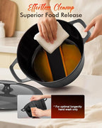 Nuwave 6QT LUX Healthy Enameled Cast Iron Dutch Oven Pot with Lid, Heavy Duty 7-Layer Enamel, Enhanced Rust Protection, Dual Handles, Oven Safe to 500°F for Sourdough Bread Baking, Braise, Stew, Roast