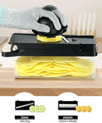 Vegetable Chopper Spiralizer Mandoline Onion Slicer - Multifunctional Food Cutter with Container, Pro Mandoline Slicer, Dicer Cutter, Kitchen Gadgets & Home Essentials