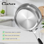 Stainless Steel Pots and Pans Set, 8 Pcs Non Toxic Cookware Set 5 Ply Base, Kitchen Pots Set, Induction Pans Set, Non Toxic 18/8 Dishwasher Safe