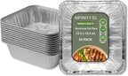 INFINITY EL Disposable Aluminum Foil Pans 25 Pack | Half Pan Extra 12.5" x 10.5" x 4" Deep Disposable Baking Pan | Heavy Duty Aluminum Foil Pan for Roasting Turkey, Lasagna, Thanksgiving, Christmas