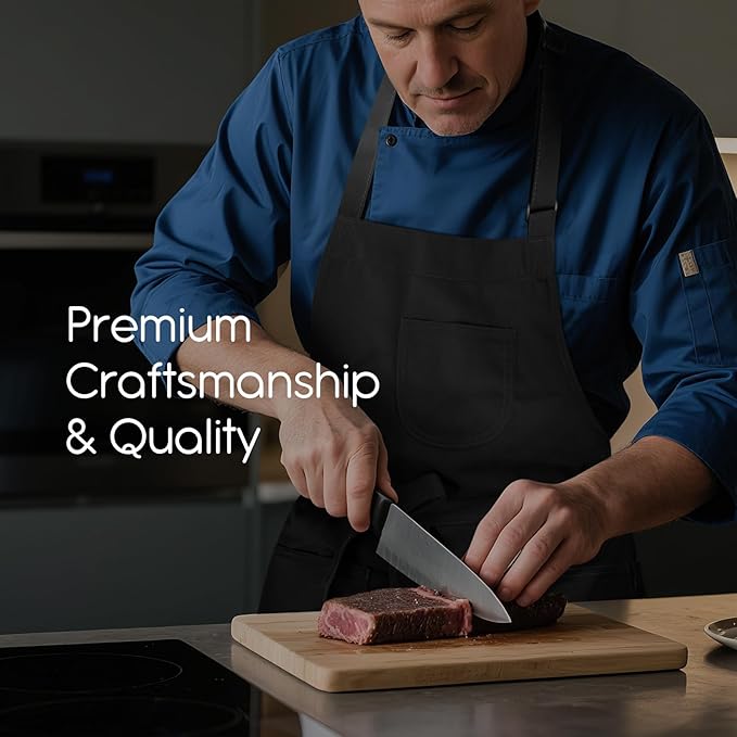 Unisex Apron with Pockets for Cooking, Salon & Art - 100% Cotton Adult Kitchen, Chef, Stylist Apron