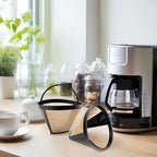 Gold Coffee Filter Reusable #4 Cone Coffee Filters Basket Replacement fits Cuisinart/Ninja Coffee Makers and Brewers (1)