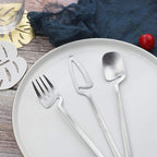 JASHII Silverware Set Satin Finish 24-Piece Stainless Steel Flatware Set Kitchen Utensil Set Service for 6 Tableware Cutlery Set Dishwasher Safe (Matte Silver)