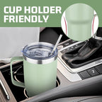 20oz Stainless Steel Insulated Tumbler with Handle, Double Wall Vacuum Insulated Coffee Mug, Leak Proof Travel Mug, Hot & Cold Drink, Green Tea, 1 Pack