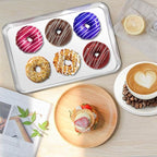 Baking Sheet, Yododo Stainless Steel Baking Pans Tray Cookie Sheet Toaster Oven Tray Pan Cookie Pan, Non Toxic & Healthy, Superior Mirror Finish & Rust Free, Easy Clean & Dishwasher Safe - 12.4 inch