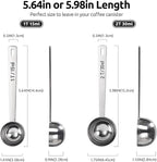 U-Taste Coffee Scoop 2 Tablespoon: 18/8 Stainless Steel Measuring Scooper for Ground Coffee, Bean, Powder, Espresso, 4.3in Long Handle Metal Measure Spoon for Canister, Jar (1Tbsp+2Tbsp / 15ml+30ml)
