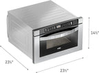 KoolMore KM-MD-1SS 24 Inch Stainless-Steel Microwave Drawer Capacity, 1000W Power with 10 Custom Cooking Levels, Memory, and Timer Functions, Wall-Mounted with Flat Bottom, 24 in/1.2 Cu. Ft
