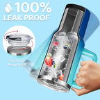 BENZZO Insulated Water Bottle Stainless Steel 40 oz Tumbler with Handle and Straw Lid Travel Mugs Cups