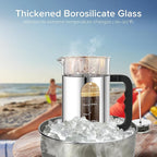 French Press Coffee Maker, 304 Stainless Steel Cold Brew Coffee Maker with 4 Filter, Heat Resistant Borosilicate Glass, Easy to Clean, BPA Free Iced Coffee Maker Rust-Free Coffee Press, 34ounce,Silver