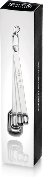 New Star Foodservice 43136 Stainless Steel 18/8 Measuring Spoons (Set of 6), Silver