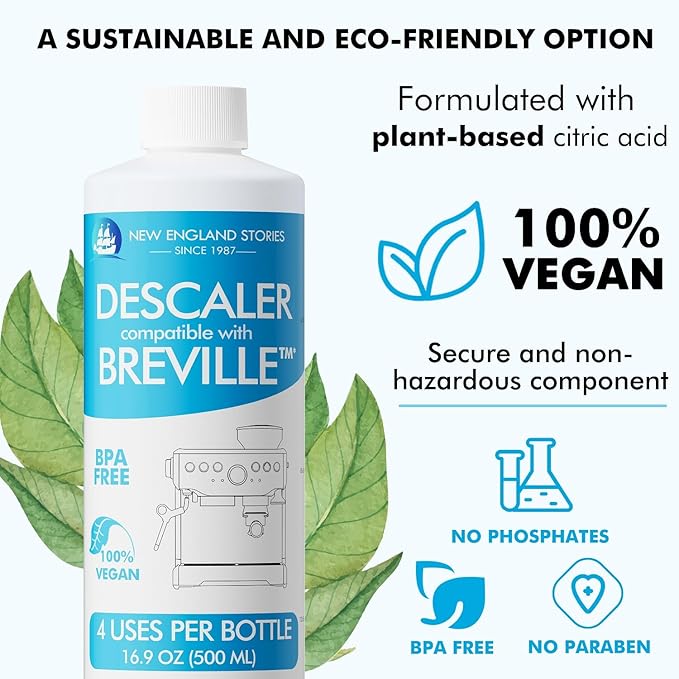 8 Uses Breville Compatible Descaling Solution, 2 Years Descaler Kit Come with 8 Cleaning Tablets, Maintenance Kit Specially Designed to Clean Breville Machines (4 Use Each Bottle, 2 Bottles)