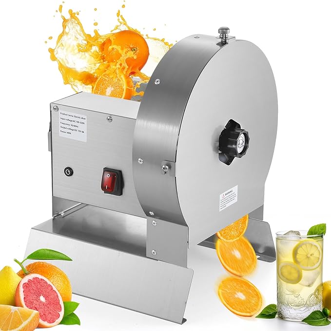 WICHEMI Electric Vegetable Slicer Commercial Fruit Slicer Cabbage Shredder Machine 2 IN 1 Manual Electric Vegetable Slicers Machine Stainless Steel Food Slicing Machines