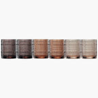Khen Hobnail Beaded Highball Drinking Tumbler Glasses | Set of 6 | Color, Vintage Bubble Design Whiskey Glassware, Old-Fashioned, Embossed Design for Water, Wine, Cocktail Embossed, Rocks Glass