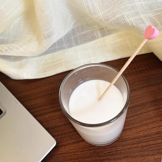 100PCS 6inch Rock Candy Sticks Wooden Swizzle Sticks for Lollipop Coffee Appetizer Skewers (Pink)