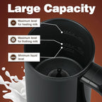 Milk Frother and Steamer, Electric 4-in-1 Hot and Cold Foam Maker, Automatic Milk Warmer with Two Whisks for Latte Cappuccino Hot Chocolate, 10.1oz/300ml, Black