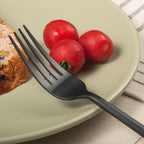 Alata Potter Black 45-Piece Forged Silverware Set with Utensil-Serving Set, Service for 8, Stainless Steel Flatware Set, Modern Design with Satin Finish, Ideal for Home, Kitchen, Party, Camping