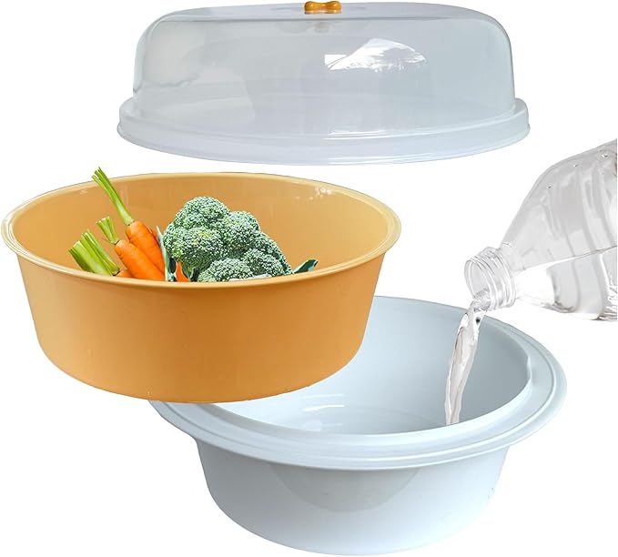 Trenton Gifts Microwave Steamer for Vegetables - Veggie Steamer Microwavable, Ideal for Cooking Fresh Vegetables. BPA Free, Dishwasher Safe