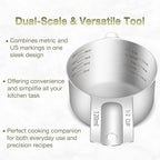 1PCS 1/2Cup (120ml, 4oz) Single Measuring Cup, Etched Inner Scale Stainless Steel Measure Scoop, Metric and US Measurement, Dishwasher Safe
