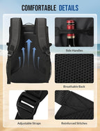 Backpack Cooler Insulated Leak Proof 36/40 Cans Large Capacity Soft Insulated Cooler Bag Lightweight Lunch Backpack for Men Women Work Travel Beach Camping Picnic Hiking - Black