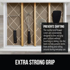 GORILLA GRIP powerGRIP Drawer Shelf and Cabinet Liner, Thick Strong Hold, Non-Adhesive Liners Protect Kitchen Cabinets and Cupboard, Bathroom Drawers, Easy Install, Breathable Mat, 17.5" x20', Beige