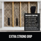 GORILLA GRIP powerGRIP Drawer Shelf and Cabinet Liner, Thick Strong Hold, Non-Adhesive Liners Protect Kitchen Cabinets and Cupboard, Bathroom Drawers, Easy Install, Breathable Mat, 20" x20', Beige