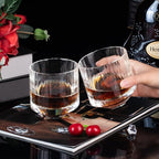 KAMMAK Crystal Whiskey Glasses Set of 2, 10.15 oz (300 ml) Hand Blown Old Fashioned Tumbler, Thick Base Glass with Delicate Rim & Seamless Design for Scotch, Bourbon, Cocktails, Lead-Free Barware