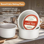 CURTA 4 Inch Round Cake Pan, 4x2 inch 6 Set Anodized Aluminum Round Baking Pan, Small Cake Pan Non-Toxic & Heavy Duty, Deep Side, Easy Clean & Dishwasher Safe