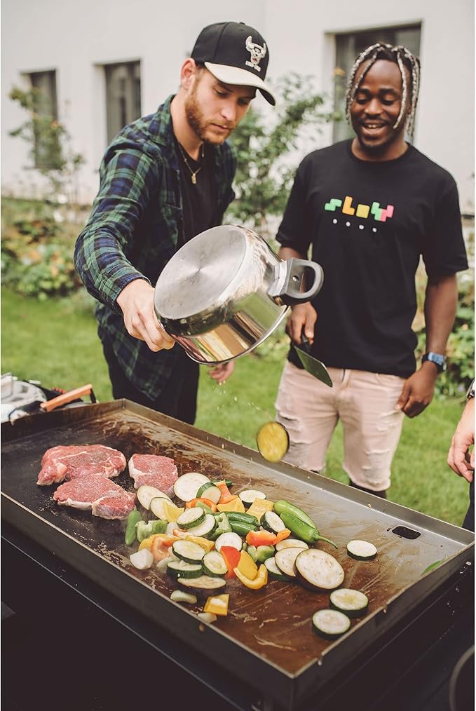 Razor Griddle 4-Burner Portable Outdoor Flat-Top Griddle with Foldable Prep Shelves, 37" Propane Gas Grill