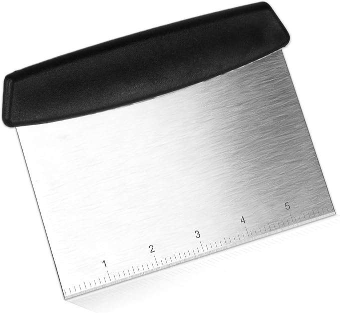 Bench Scraper,Dough Scraper,Premium Stainless Steel Dough Cutter with Measuring Scale,Multi- Purpose Food Scraper for Pastry,Cake,Pizza,Bread,Cooking