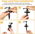 Mason Jar Dispenser, 4PK Coffee Bar Syrup Dispenser, Pump and Lid for Regular Mouth Mason Jar, Food Grade Rust-Proof Pump for Liquid Condiments, Ketchup, Honey, Syrup and More