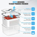 5 Pack Fruit Storage Containers for Fridge - Clear Berry Containers with Colander, Airtight Fridge Organizer Bins with Vent Handle Lids for Refrigerator Organizers and Storage Keep Fresh