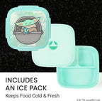 Yoobi Star Wars X Grogu Bento Box, Ice Pack & Water Bottle Set – Gift for Kids and Tweens – 3 Compartment Lunch Box, Dishwasher & Microwave Safe – BPA & PVC Free, Leakproof