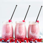 100 Pieces Disposible Plastic Round Top Crystal Swizzle Sticks (Black)