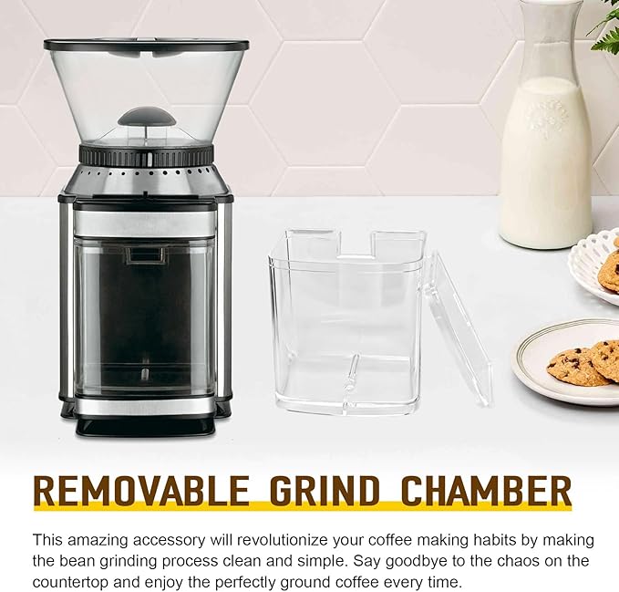 DBM-8GC Coffee Grind Chamber With Top Lid for Cuisinart DBM-8P1- Removable Grind Chamber Holds Enough Ground Coffee for 32 Cups Of Coffee Food Processor Replacement Parts