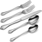 Oneida Boutonniere 45 Piece Everday Flatware, Service for 8, 18/0 Stainless Steel. Silverware Set, Dishwasher Safe, Multi